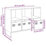 vidaXL Buffet rose 101 5x39x73 5 cm acier laminé à froid
