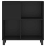 vidaXL Armoire à disques noir 84 5x38x89 cm bois d'ingénierie
