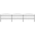 vidaXL Clôture de jardin à dessus en lance Acier (1-1 25)x5 1 m Noir