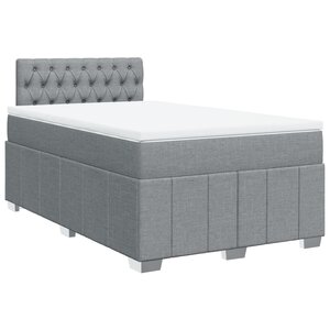 vidaXL Sommier à lattes de lit avec matelas Gris clair 120x200cm Tissu