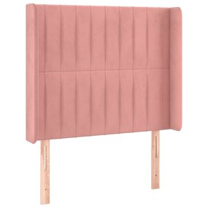 vidaXL Tête de lit avec oreilles Rose 93x16x118/128 cm Velours