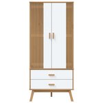 vidaXL Garde-robe OLDEN blanc et marron 76 5x53x172 cm bois massif pin