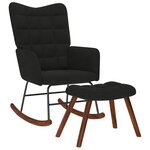 vidaXL Chaise à bascule avec repose-pied noir velours