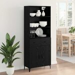 vidaXL Haut Armoire Chêne noir 69 5 x 34 x 180 cm Bois d'ingénierie