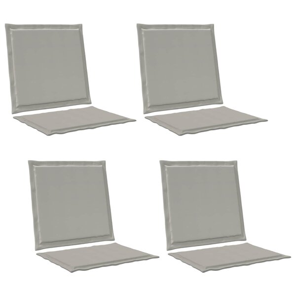 vidaXL Coussins de siège et de dos 4 Pièces Gris clair 47 x 45 x 2 cm