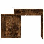 vidaXL Coiffeuse avec LED chêne fumé 115x37x110 5 cm