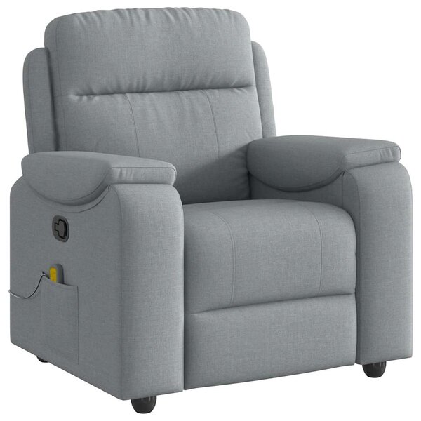 vidaXL Fauteuil de massage inclinable Gris clair Tissu