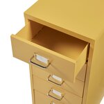 Caisson de bureau armoire meuble de rangement à roulettes avec 5 tiroirs 69 x 28 x 41 cm jaune 03_0009101