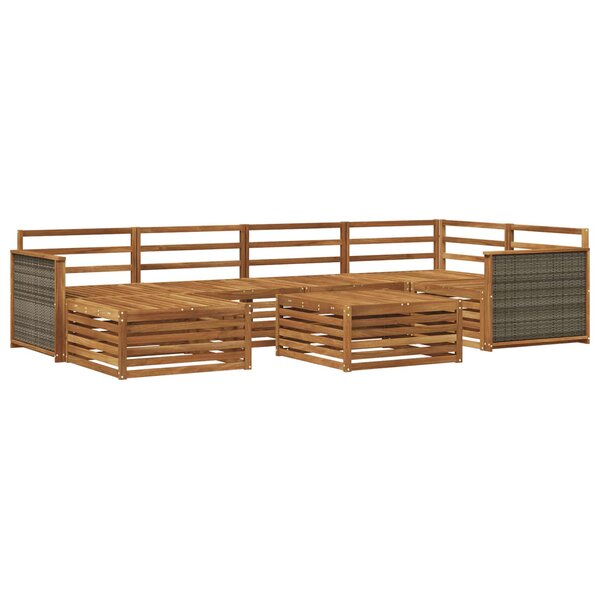 vidaXL Ensemble de canapés d'extérieur 7 pc Naturel