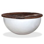 vidaXL Table basse Bois de récupération massif Blanc Forme de bol