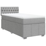 vidaXL Sommier à lattes de lit avec matelas gris clair 80x200 cm tissu