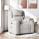 vidaXL Fauteuil de massage inclinable gris nuage tissu