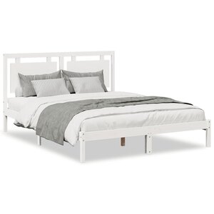 vidaXL Cadre de lit extra long sans matelas 140x220 cm bois massif