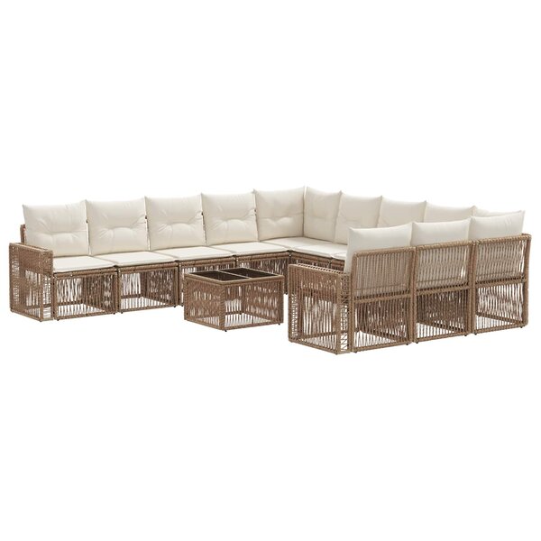 vidaXL Ensemble de canapé de jardin 12 Pièces Beige et blanc crème