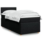 vidaXL Sommier à lattes de lit avec matelas Noir 90x190 cm Tissu