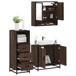 vidaXL Ensemble de meubles de salle de bain 3 Pièces Chêne marron