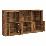 vidaXL Buffet LED Bois ancien 181 5 x 37 x 100 cm Bois d'ingénierie