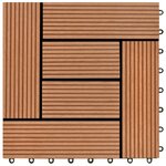 vidaXL Carreaux de terrasse 22 Pièces 30 x 30 cm 2 m² WPC Marron