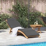 vidaXL Transat Gris foncé 188 x 55 x 59 cm Bois de teck solide