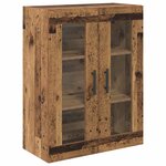 vidaXL Haut Armoire 2 Pièces Bois Ancien Bois Aggloméré et Verre