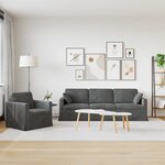 vidaXL Canapé 2 Pièces Gris foncé 228 x 78 x 80 cm Velours