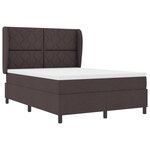 vidaXL Lit à ressorts avec matelas marron foncé  140x190 cm  tissu