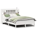 vidaXL Lit bibliothèque sans matelas blanc 135x190 cm bois pin massif