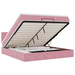VidaXL Cadre de lit ottoman avec matelas rose 160x200 cm velours