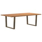 vidaXL Table à manger avec bord naturel 220x120x74cm bois massif chêne
