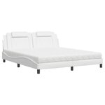 vidaXL Lit Viana avec matelas blanc 180x200 cm similicuir