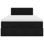 vidaXL Lit ottoman avec matelas noir 120x190 cm velours
