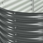 vidaXL Lit surélevé de jardin 320x80x81 cm Acier galvanisé Gris