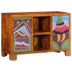 vidaXL Buffet multicolore 90x35x60 bois massif d'acacia