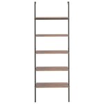 vidaXL Étagère inclinée à 5 niveaux Marron foncé et noir 64x35x185 cm