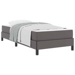vidaXL Cadre de lit avec matelas Gris 100 x 200 cm tissu