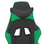 vidaXL Chaise de jeu Noir et vert Similicuir