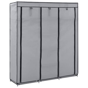vidaXL Armoire avec compartiments et barres Gris 150x45x175 cm Tissu