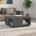 vidaXL Table basse Gris 80x81x36 5 cm Bois massif de pin