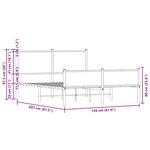 vidaXL Cadre de lit en métal sans matelas chêne fumé 150x200 cm