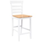 VidaXL Tabourets de bar 2 Pièces blanc bois massif d'hévéa