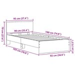 vidaXL Cadre de lit Bois ancien 90 x 190 cm Bois d'ingénierie