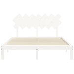 vidaXL Cadre de lit avec tête de lit blanc 140x200 cm bois massif