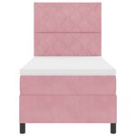 vidaXL Lit à Ressorts avec Matelas & LED Rose 90x190 cm en Velours