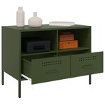 vidaXL Meuble TV vert olive 68x39x50 5 cm acier laminé à froid