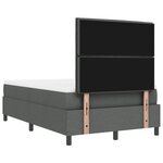 vidaXL Lit Box Spring avec matelas & banc gris foncé 120x190 cm tissu