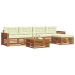 vidaXL Ensemble de canapés d'extérieur 6 pc Naturel et Crème