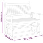 vidaXL Banc balancelle blanc 118x70x104 5 cm bois massif de peuplier