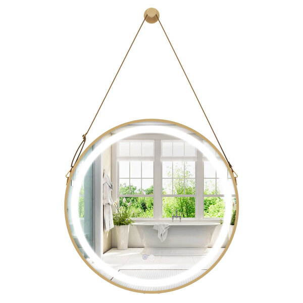 Miroir mural 60 x 60 cm avec fonction antibuée et mémoire ambiance cosy en verre argent 20_0012861