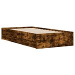 vidaXL Cadre de lit et tiroirs chêne fumé 90x190 cm bois d'ingénierie