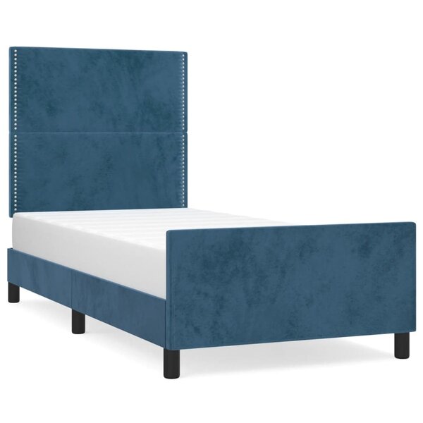 vidaXL Cadre de lit sans matelas bleu foncé 80x200 cm velours